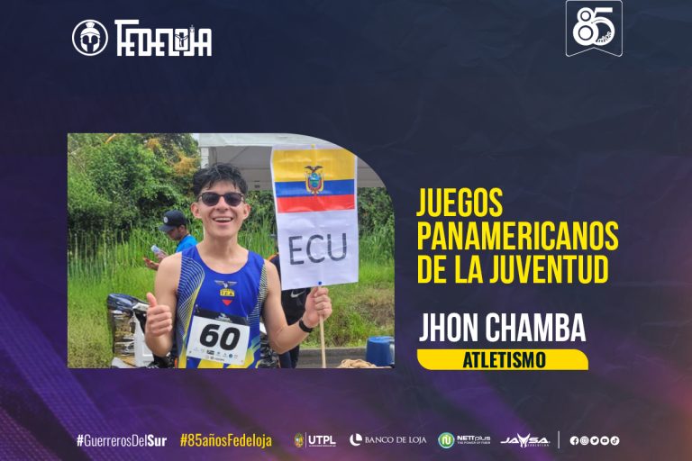 JHON CHAMBA SE SUMA A LA NÓMINA DE ECUADOR PARA LOS II JUEGOS PANAMERICANOS JUNIOR EN ASUNCIÓN PARAGUAY