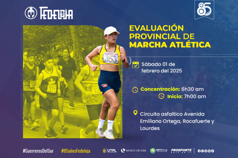 SE REALIZA EN LOJA EVALUACIÓN TÉCNICA CON MIRAS A CONFORMAR SELECCIÓN PROVINCIAL DE MARCHA ATLÉTICA. –  