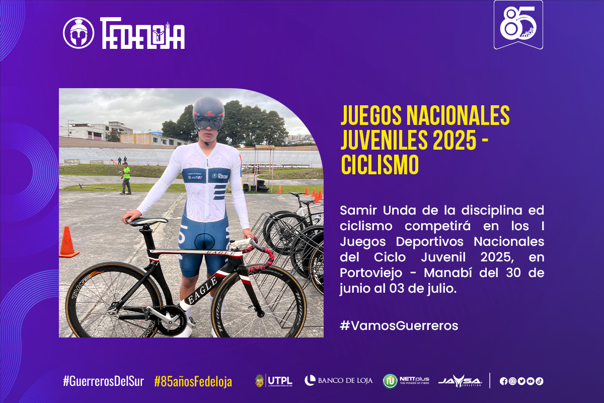 CICLISTA LOJANO SE APUNTA PARA JUEGOS NACIONALES JUVENILES MODALIDAD PISTA. –