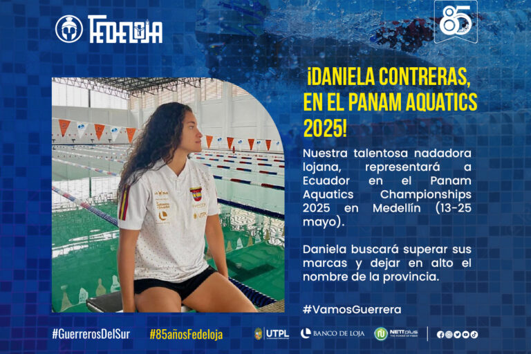 LA LOJANITA DANIELA CONTRERAS SE PREPARA PARA EL PANAM AQUATICS CHAMPIONSHIPS EN MEDELLÍN COLOMBIA.