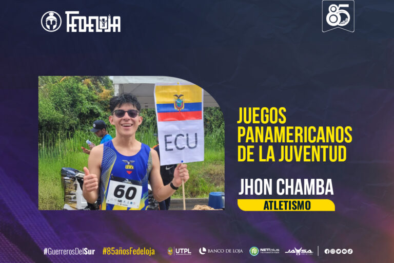 JHON CHAMBA SE SUMA A LA NÓMINA DE ECUADOR PARA LOS II JUEGOS PANAMERICANOS JUNIOR EN ASUNCIÓN PARAGUAY