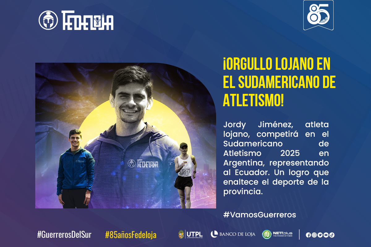 EL ANDARIN LOJANO JORDY JIMÉNEZ, PRESENTE EN EL SUDAMERICANO DE ATETISMO ARGENTINA 2025.