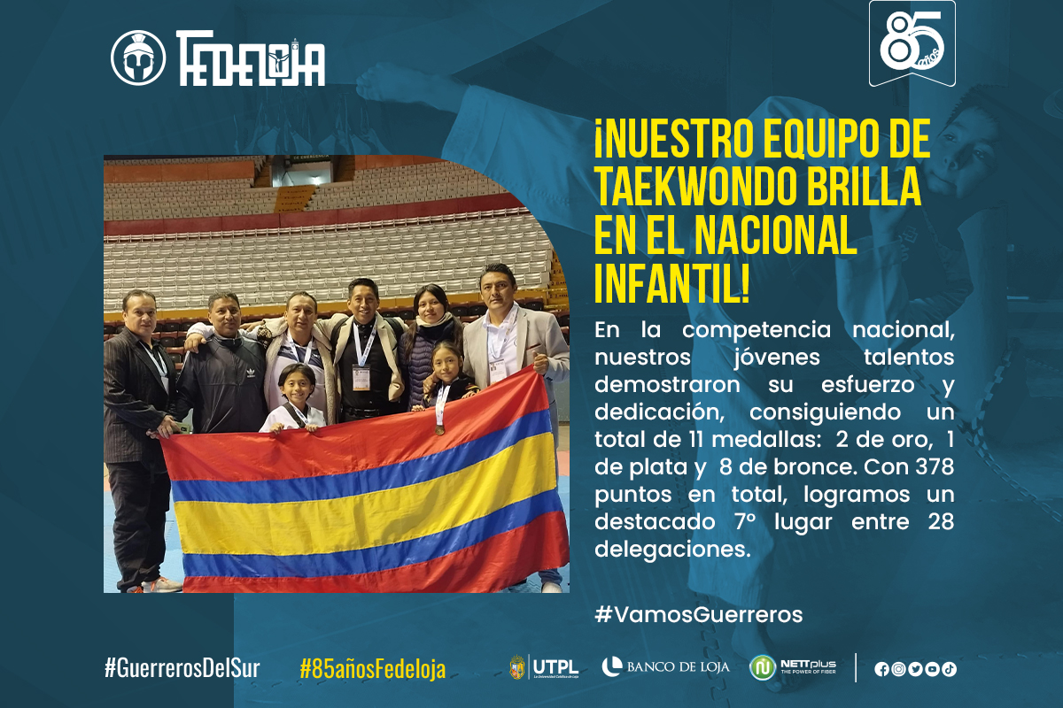 PRESEAS PARA LOJA EN EL CAMPEONATO NACIONAL INFANTIL DE TAEKWONDO. –